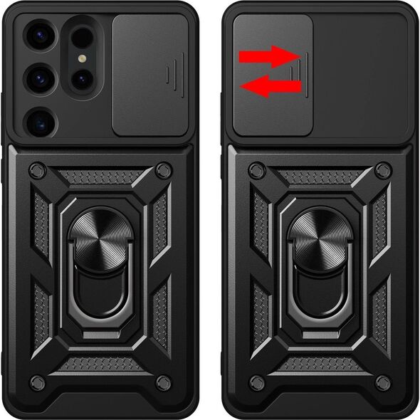 Hurtel Etui Hybrid Armor Camshield do Samsung Galaxy S24 Ultra pancerne z osłoną na aparat - czarne 13889733 9145576285107