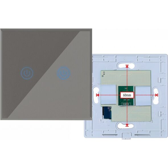 Art SMART WYŁĄCZNIK ŚWIATŁA WIFI podwójny szary ART oem 13892625 5906721172253
