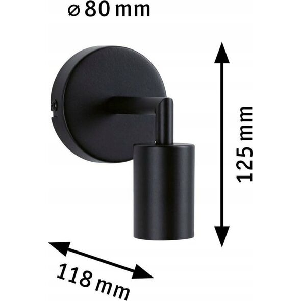 Kinkiet Paulmann Kinkiet ścienny RAVI E27 max.60W IP44 230V czarny matowy / metal 13897642 4000870711392