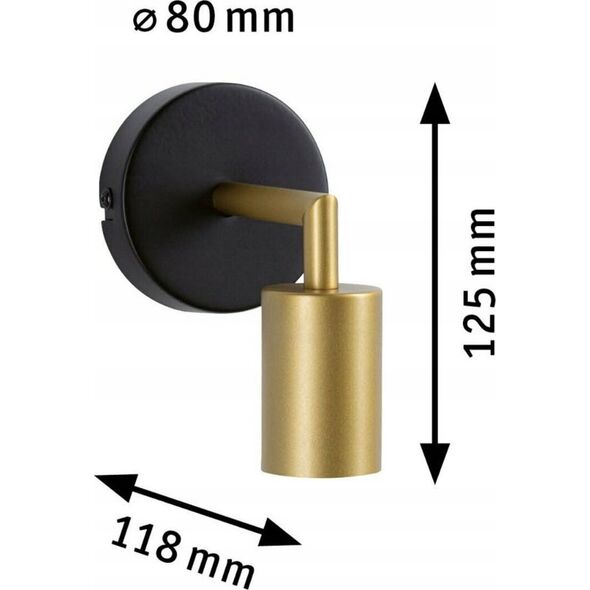 Kinkiet Paulmann Kinkiet ścienny RAVI E27 max.60W IP44 230V złoty / czarny matowy / metal 13897650 4000870711378