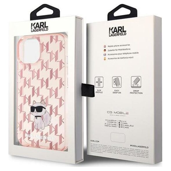 Karl Lagerfeld Karl Lagerfeld Monogram Choupette - Etui iPhone 15 (różowy) 13899489 3666339163716
