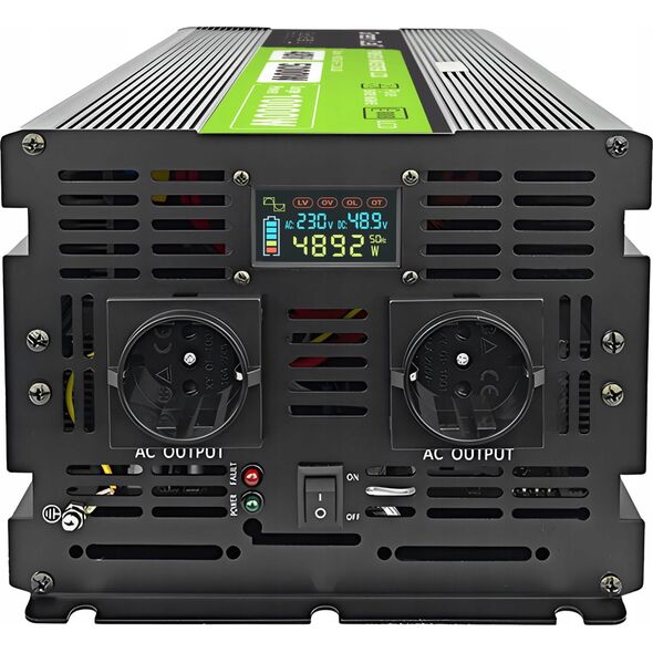 Przetwornica Green Cell GREEN CELL PRZETWORNICA LCD 48V/230V 5000W/10000W CZYSTY SINUS INVGC48P5000LCD 13919669 5904326374584