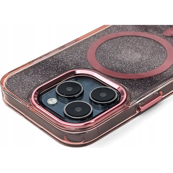 Hurtel Etui Glitter Case MagSafe na iPhone 16 - różowe z brokatem 13921437 5907769363931