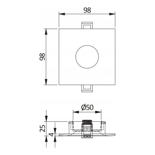 GTV GTV Aurora OP-AURKWC-00 oczko lampa wpuszczana downlight 1x50W czarny 13929681 5902801267901