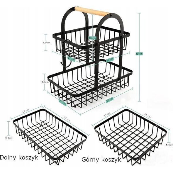 Elitehoff KOSZYK PIĘTROWY NA OWOCE PRZYPRAWY LOFT E-8084 13930535 5907768780845
