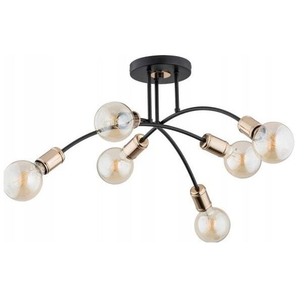 Lampa sufitowa Alfac Alfa Lanti 60817 plafon lampa sufitowa 6x60W E27 czarny/bursztynowy 13931078 5900458608177