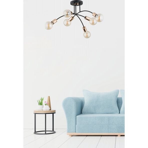 Lampa sufitowa Alfac Alfa Lanti 60817 plafon lampa sufitowa 6x60W E27 czarny/bursztynowy 13931078 5900458608177