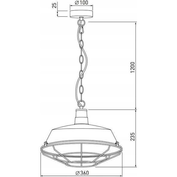 Lampa wisząca GTV GTVP Lars OS-LARS2-10-DEC lampa wisząca zwis 1x40W E27 czarna 13932057 5902801342295