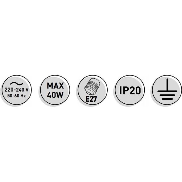Lampa wisząca GTVP Lotte OS-LOT-11-DEC lampa wisząca zwis 1x40W E27 czarna/złota 13932060 5902801342622