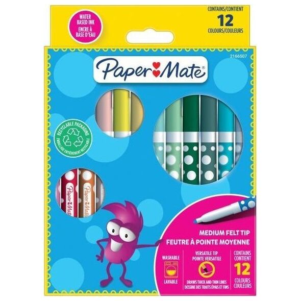 Paper Mate PAPER MATE Filzstifte Kids Colouring Bunt 12er M Blister 13932208 3026981665073