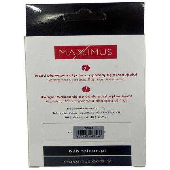 Bateria Maxximus BAT MAXXIMUS XIAOMI REDMI NOTE 7 4000 mAh, BN4A 13932713 5901313085430