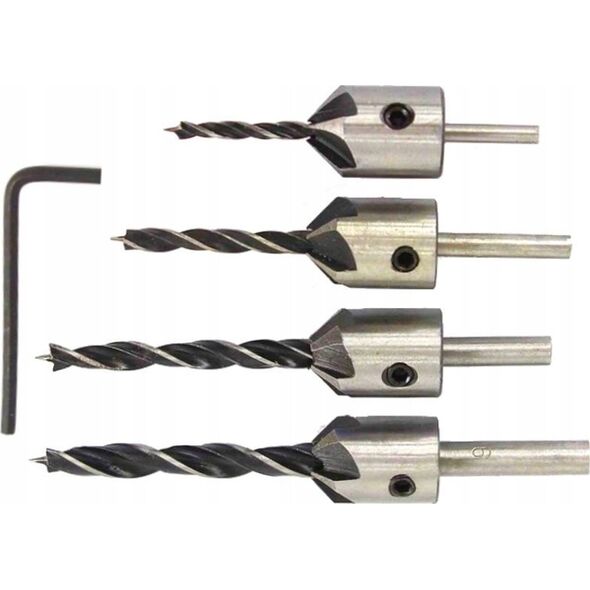 Wiertło Silver SILVER WIERTŁA DO DREWNA Z POGŁĘBIACZEM 3-6mm 5szt. 13935214 5907589366402