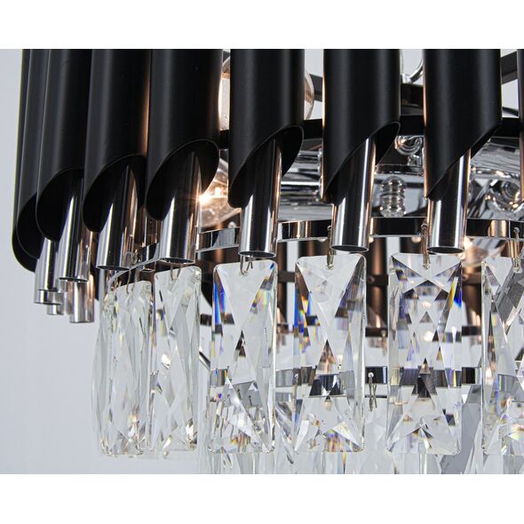 Lampa wisząca Mdeco Elem Toledo 6260/4 8C BL lampa wisząca zwis 4x40W E14 chrom/transparentna/czarna 13935332 5907737334918