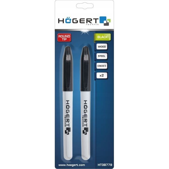Högert Technik HOGERT MARKERY PERMANENTNE CZARNE  2szt. 13935818 5902801367830