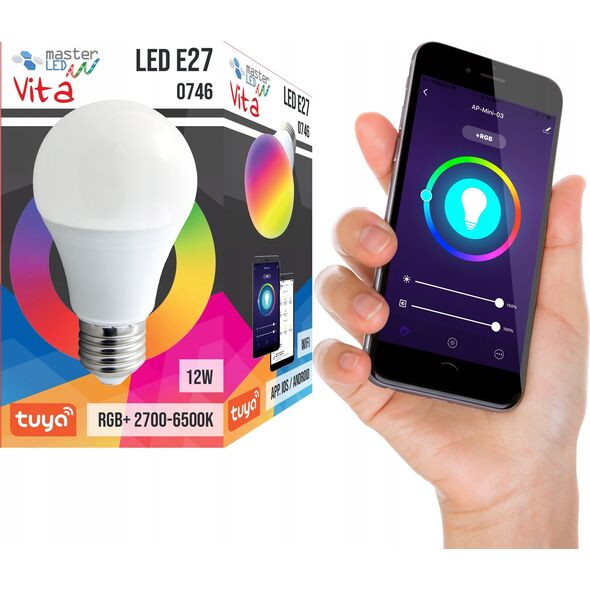 LVT LVT 0746 żarówka WiFi 1x12W E27 2700-6500+RGB biała 13936863 5908263381247