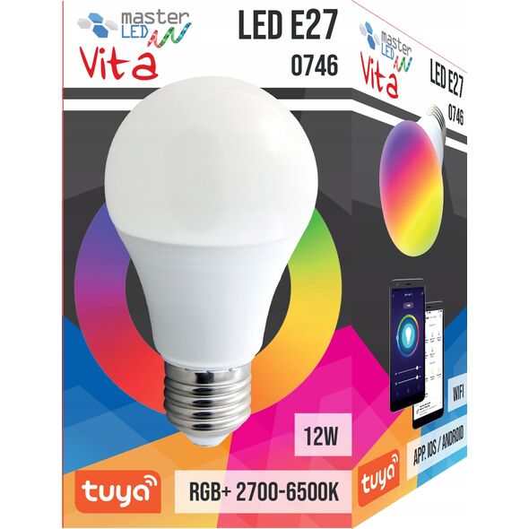 LVT LVT 0746 żarówka WiFi 1x12W E27 2700-6500+RGB biała 13936863 5908263381247