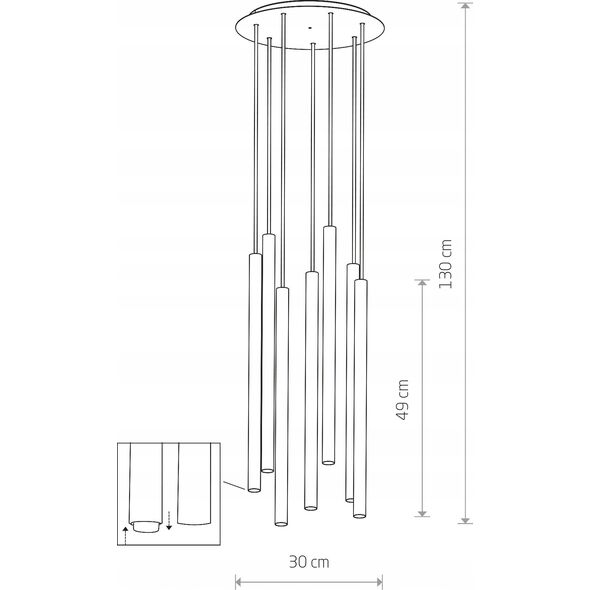Lampa wisząca Nowodvorski Nowodvorski Laser VII 10704 lampa wisząca zwis 7x10W G9 multikolor/czarna 13938892 5903139107044