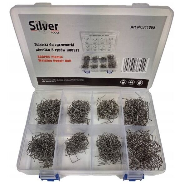 Silver ZSZYWKI DO ZGRZEWAREK PLASTIKU 800szt. MIX SILVER 13939889 5907589368024