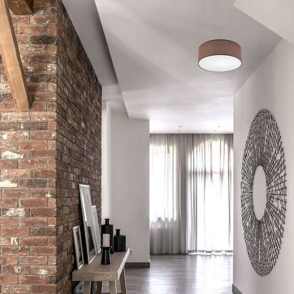 Lampa sufitowa Lamkur Lamkur Vivian 48420 plafon lampa sufitowa koło 1x60W E27 brązowy/biały 13940472 5907687448420