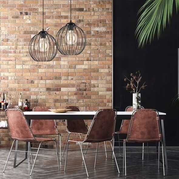 Lampa wisząca Lamkur Lamkur Zoya 45405 lampa wisząca zwis metalowa loft klatka 2x60W E27 czarna 13940620 5907687445405