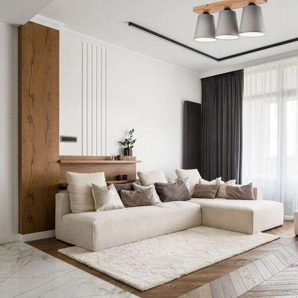 Lampa sufitowa Lamkur Lamkur Lula 47652 plafon lampa sufitowa boho drewniany materiałowe klosze 3x60W E27 szary/drewno 13940628 5907687447652