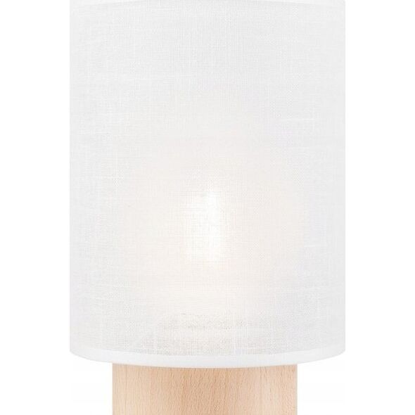 Lampa stołowa Lamkur Lamkur Ari Table 45733 lampa stołowa lampka boho drewniana materiałowy klosz 1x60W E27 biała/drewno 13940633 5907687445733