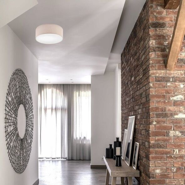 Lampa sufitowa Lamkur Lamkur Chester 48048 plafon lampa sufitowa koło 2x60W E27 beżowy/biały 13940634 5907687448048