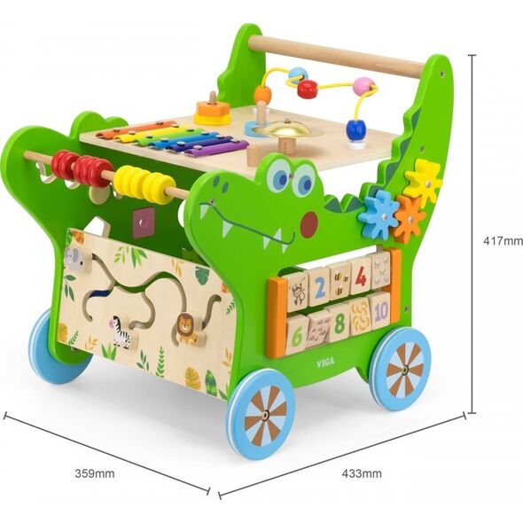 Viga Toys Drewniany Pchacz Edukacyjny Krokodylek 12w1  Lumarko! 13948298 6971608446818