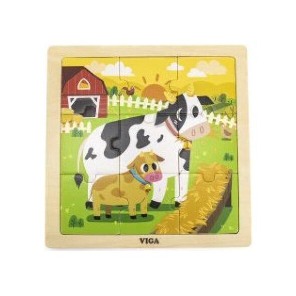 Viga Viga 44623 Puzzle na podkładce 9 elementów - Krowa 13948828 6971608446238