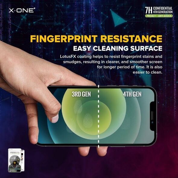 X-One Protektor LCD X-ONE Extreme Shock Eliminator 4th gen. Privacy - do iPhone 14 Pro 13950325 5903396208294