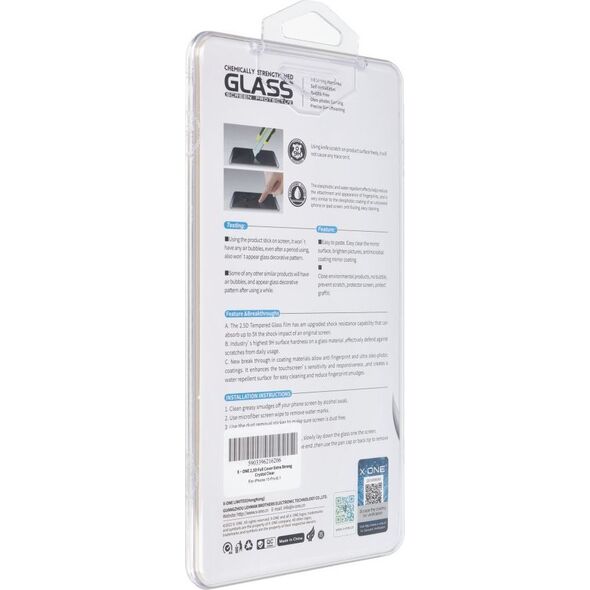 X-One Szkło hartowane X-ONE Full Cover Extra Strong Crystal Clear - do iPhone 15 Pro (full glue) czarny 13950370 5903396216206