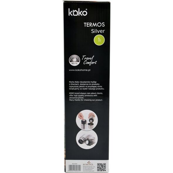 KOKO termos nierdzewny z kubkiem 1L KO-6439 13951260 5902041306439