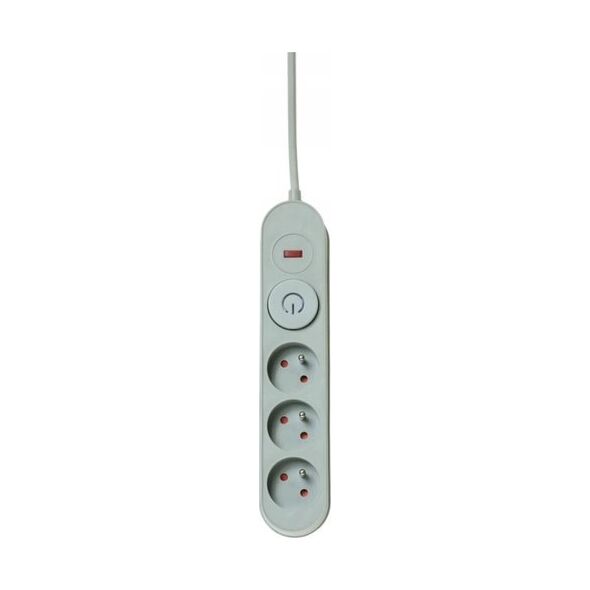 Listwa zasilająca Plastrol Plastrol Filtr W-00016 listwa zasilająca z układem przeciwprzepięciowym trzy gniazda, włącznik szara 13955278 5902273423850