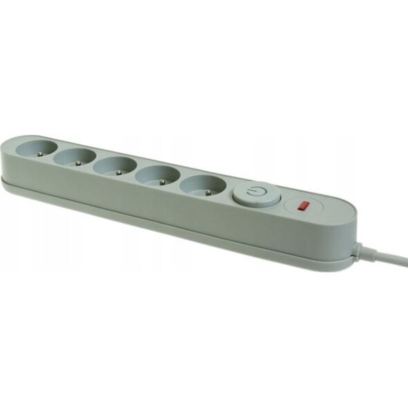 Listwa zasilająca Plastrol Plastrol Filtr W-00020 listwa zasilająca z układem przeciwprzepięciowym pięć gniazd, włącznik szara 13955280 5902273423898
