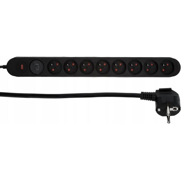 Listwa zasilająca Plastrol Plastrol Filtr W-00027 listwa zasilająca z układem przeciwprzepięciowym osiem gniazd, włącznik czarna 13955283 5902273423966