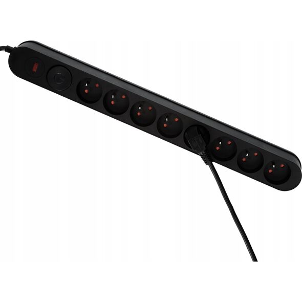 Listwa zasilająca Plastrol Plastrol Filtr W-00027 listwa zasilająca z układem przeciwprzepięciowym osiem gniazd, włącznik czarna 13955283 5902273423966