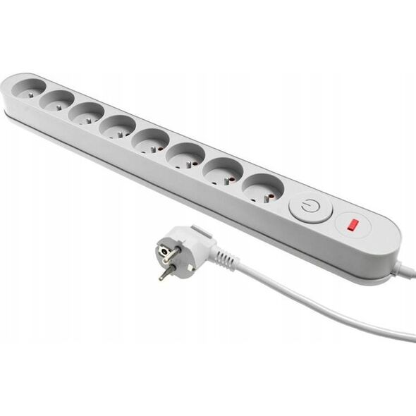 Listwa zasilająca Plastrol Plastrol Filtr W-00026 listwa zasilająca z układem przeciwprzepięciowym osiem gniazd, włącznik szara 13955284 5902273423959