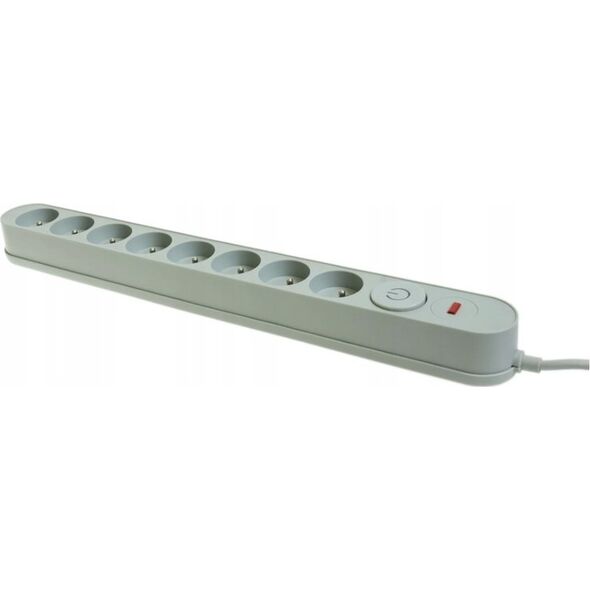 Listwa zasilająca Plastrol Plastrol Filtr W-00026 listwa zasilająca z układem przeciwprzepięciowym osiem gniazd, włącznik szara 13955284 5902273423959