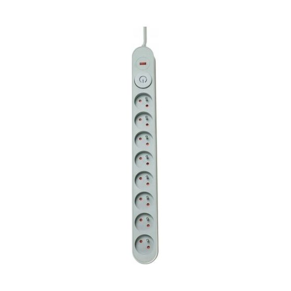 Listwa zasilająca Plastrol Plastrol Filtr W-00026 listwa zasilająca z układem przeciwprzepięciowym osiem gniazd, włącznik szara 13955284 5902273423959