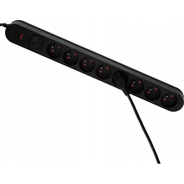 Listwa zasilająca Plastrol Plastrol Filtr W-00023 listwa zasilająca z układem przeciwprzepięciowym osiem gniazd, włącznik czarna 13955287 5902273423928