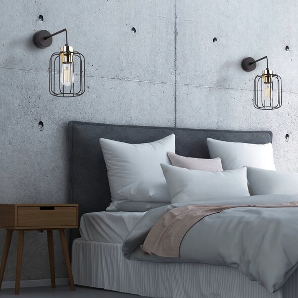 Kinkiet TK Lighting Tk Lighting Galaxy 4742 kinkiet lampa ścienna 1x15W E27 czarny/złoty 13955623 5901780547424