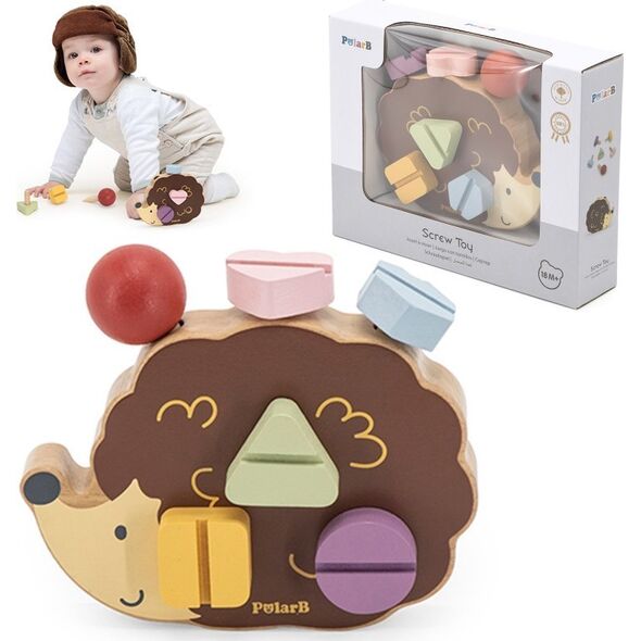 Viga Toys Drewniana Zabawka Konstrukcyjna Jeżyk Ze Śrubkami Montessori Lumarko! 13959563 6971608442216