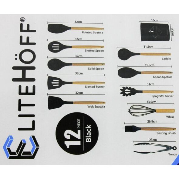 Elitehoff ZESTAW 12 PRZYBORÓW KUCHENNYCH W STOJAKU E-6289 13960579 5907768762896