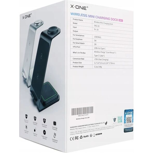 Ładowarka X-One Ładowarka Bezprzewodowa X-ONE 3w1 22W 13960873 5903396231476