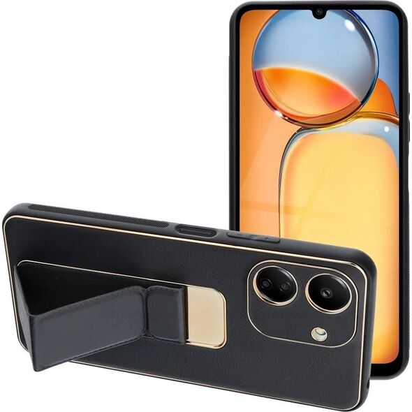 ForCell Futerał LEATHER CASE KICKSTAND do XIAOMI Redmi 13C / POCO C65 czarny 13961422 5903396263248
