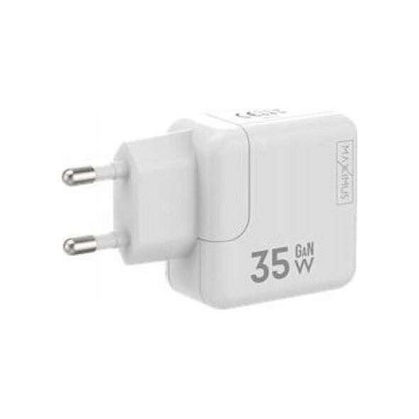 Ładowarka Maxximus Ład. sieć. MX Burst GaN PD 35W, 2xUSB-C + kabel PD 65W C/C, WHITE/BIAŁY 13962334 5901313561101
