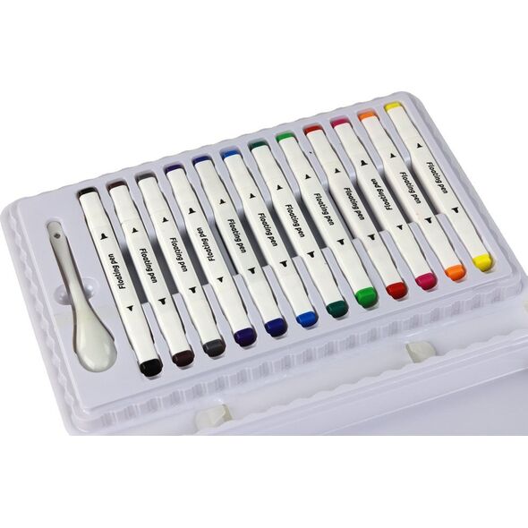 LeanToys Zestaw Kolorowych Pisaków Markerów Wodnych Walizka 12 Sztuk 13963539 5905991001577