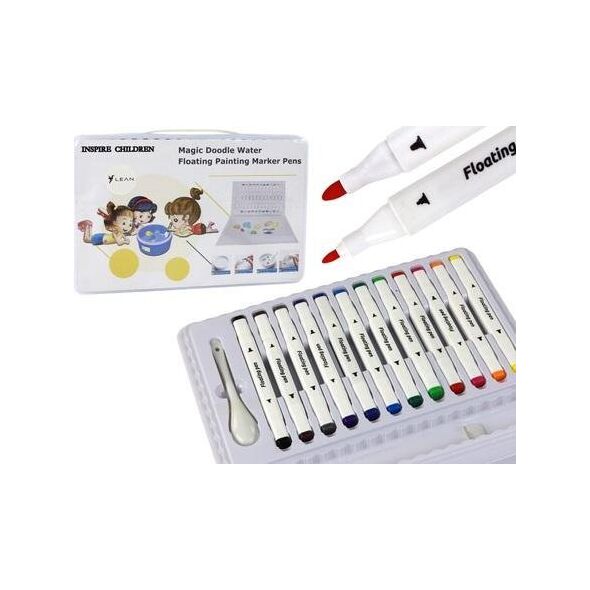 LeanToys Zestaw Kolorowych Pisaków Markerów Wodnych Walizka 12 Sztuk 13963539 5905991001577