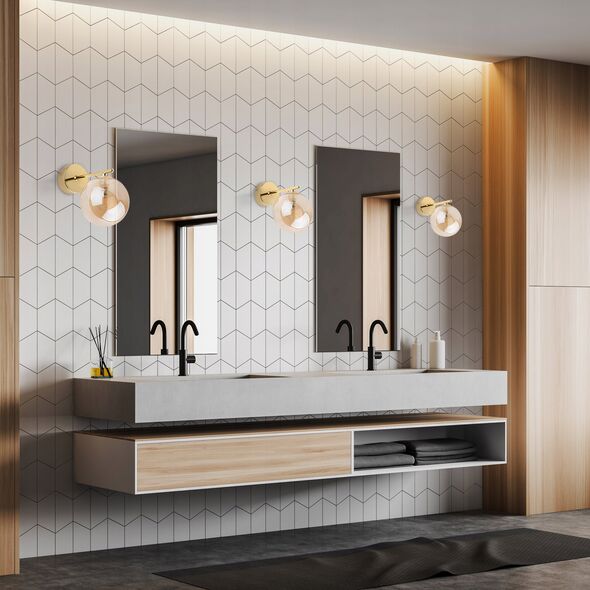 Kinkiet TK Lighting Tk Lighting Estera 4778 kinkiet lampa ścienna modern szklany klosz 1x6W G9 bursztynowy/złoty 13965008 5901780547783
