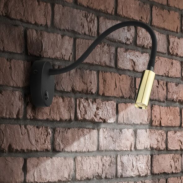 Kinkiet TK Lighting Tk Lighting Lagos 1433 kinkiet lampa ścienna nowoczesny sopel metalowy 1x3W LED czarny/złoty 13965554 5906135100392